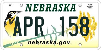 NE license plate APR158