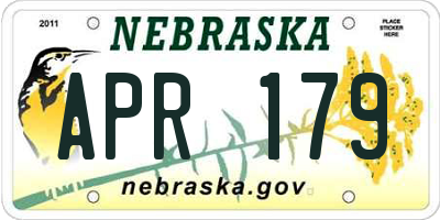 NE license plate APR179