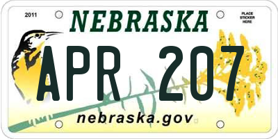 NE license plate APR207