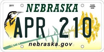 NE license plate APR210