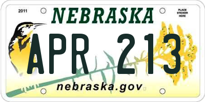 NE license plate APR213