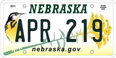NE license plate APR219