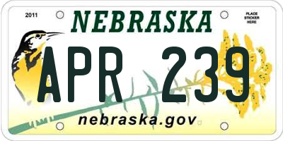 NE license plate APR239