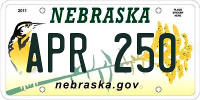 NE license plate APR250