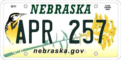 NE license plate APR257