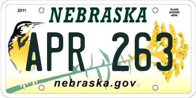 NE license plate APR263