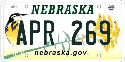 NE license plate APR269