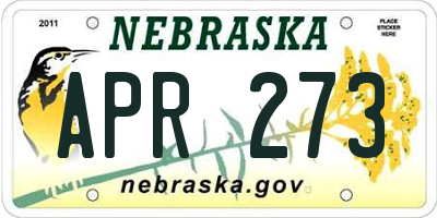 NE license plate APR273