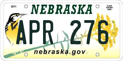 NE license plate APR276