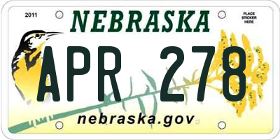 NE license plate APR278