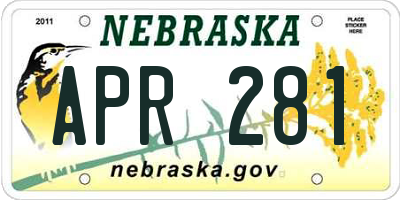 NE license plate APR281
