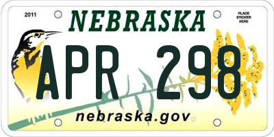 NE license plate APR298