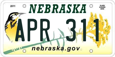 NE license plate APR311