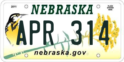 NE license plate APR314