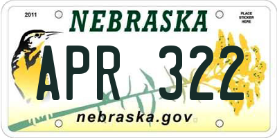 NE license plate APR322