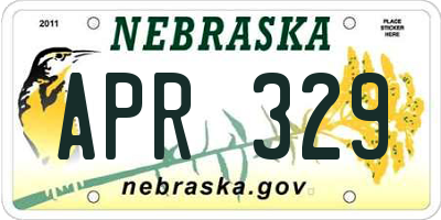 NE license plate APR329