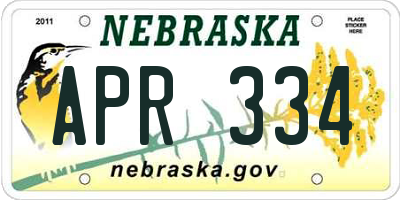 NE license plate APR334