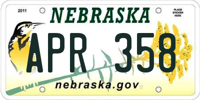 NE license plate APR358