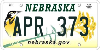NE license plate APR373