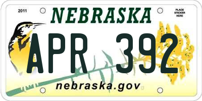 NE license plate APR392