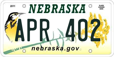 NE license plate APR402