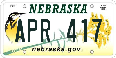 NE license plate APR417