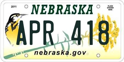 NE license plate APR418