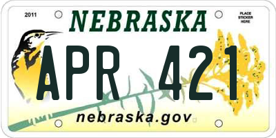 NE license plate APR421