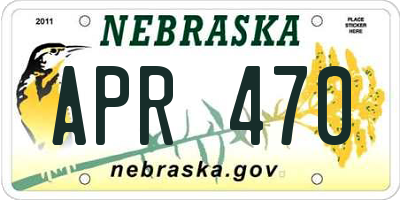 NE license plate APR470