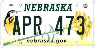 NE license plate APR473