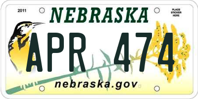 NE license plate APR474