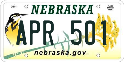 NE license plate APR501