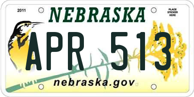 NE license plate APR513
