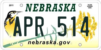 NE license plate APR514