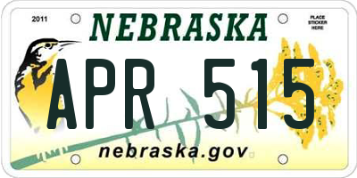 NE license plate APR515