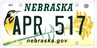 NE license plate APR517
