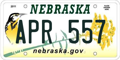 NE license plate APR557