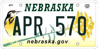 NE license plate APR570