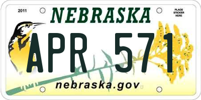NE license plate APR571