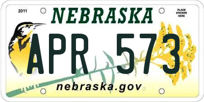 NE license plate APR573