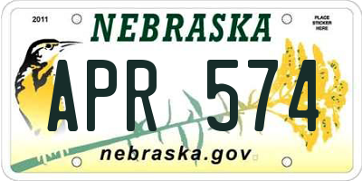 NE license plate APR574