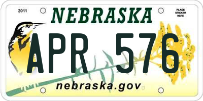 NE license plate APR576