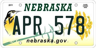 NE license plate APR578