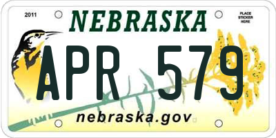 NE license plate APR579