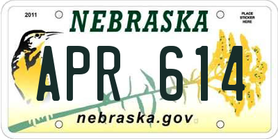NE license plate APR614