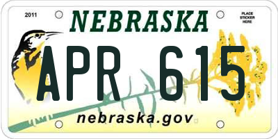 NE license plate APR615