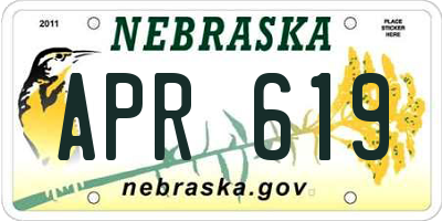 NE license plate APR619