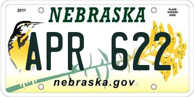 NE license plate APR622
