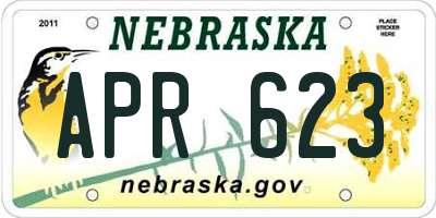 NE license plate APR623
