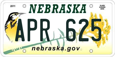 NE license plate APR625